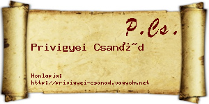 Privigyei Csanád névjegykártya