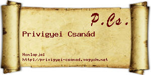 Privigyei Csanád névjegykártya
