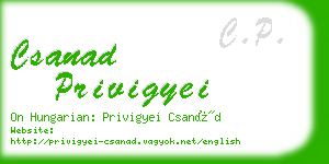 csanad privigyei business card